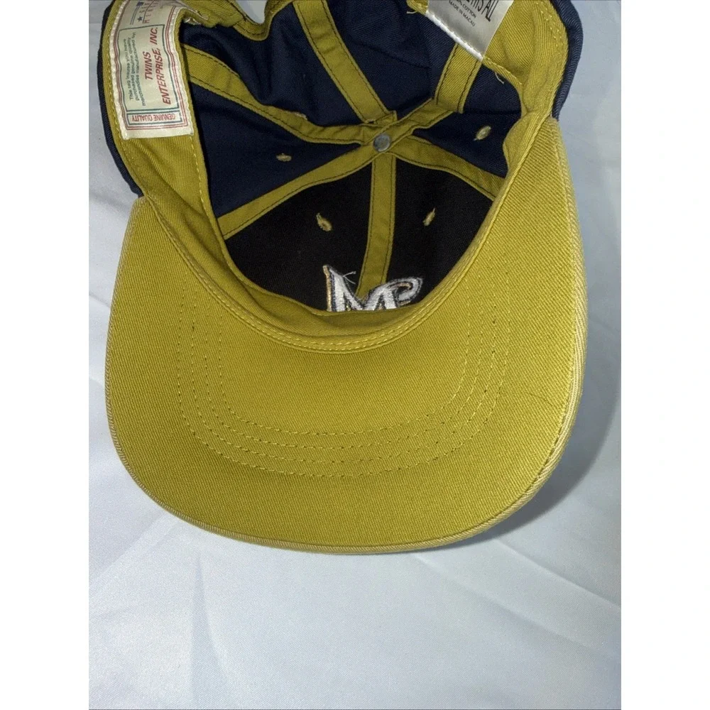 Milwaukee Brewers Hat Cap Mens One Size Blue Tan MLB Baseball